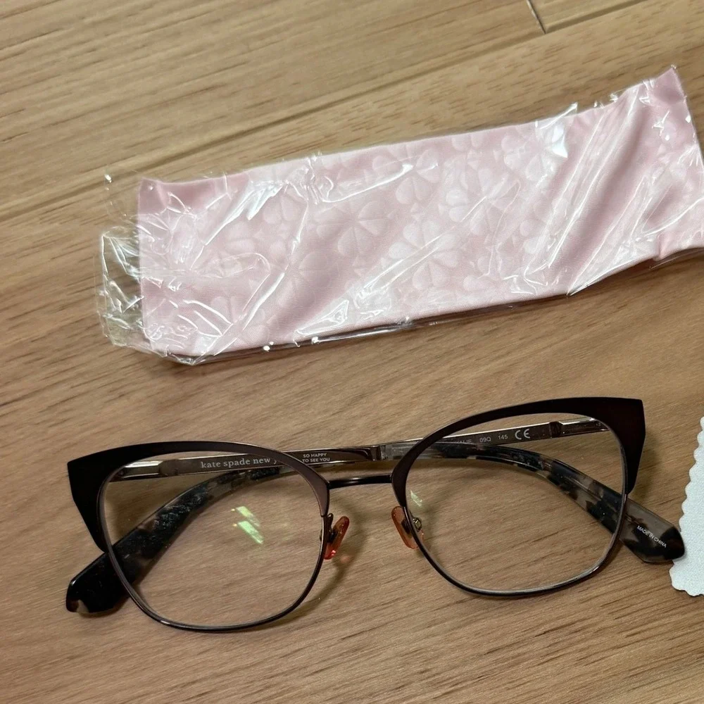 Kate Spade Kalie Eyeglass Frames Women 52-16-145 Brown Pink Green Case